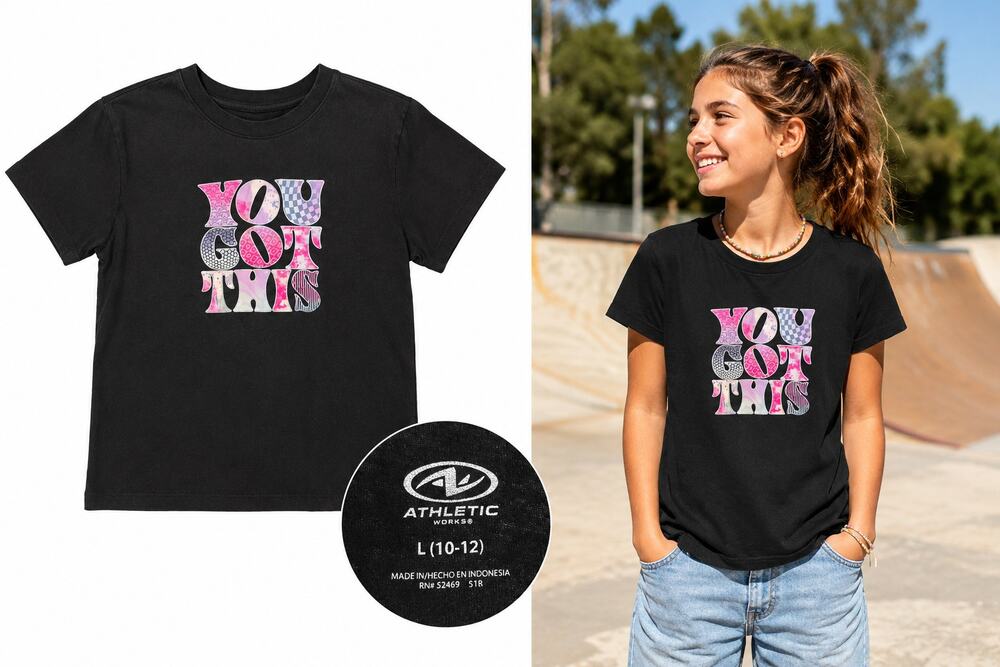 Girls Athletic Works "YOU GOT THIS" Graphic T-Shirt – Size Large (10-12)
